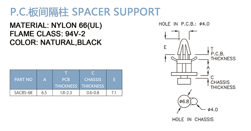  PC板间隔柱 SACBS-6K